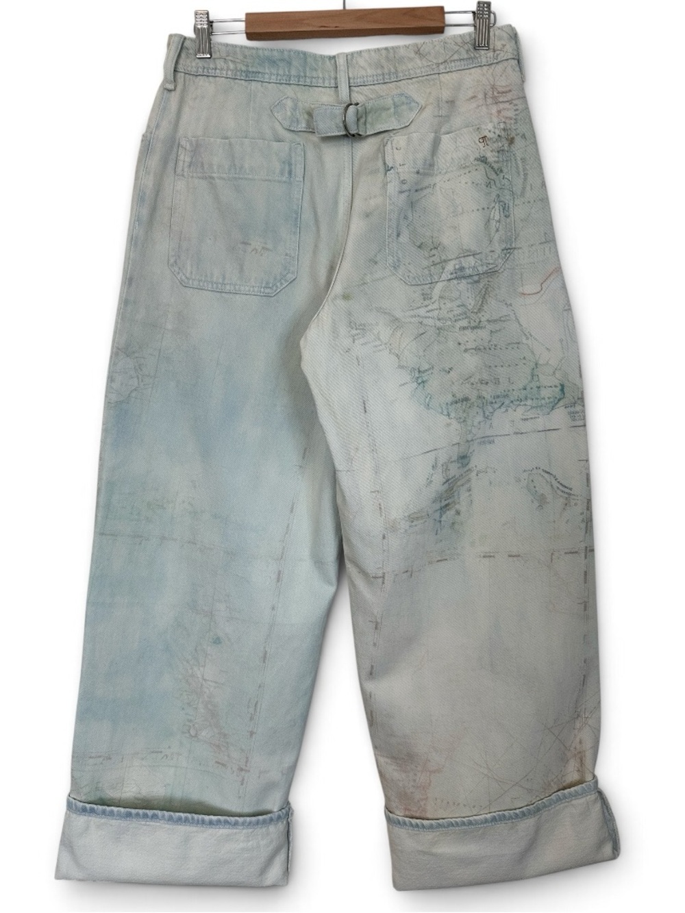 Anthropologie Pilcro High-Rise Slouch Wide-Leg Map Pattern Jeans - Picture 3 of 12
